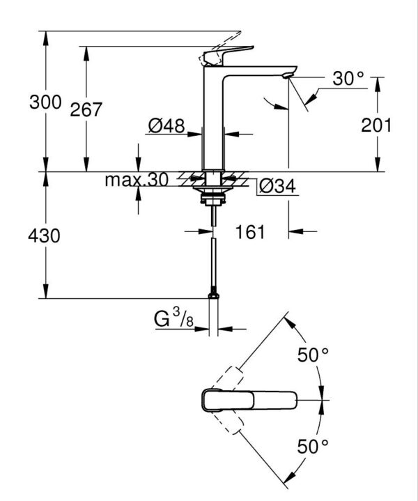 Cubeo SLM Chrome Vessel Basin Mixer - Image 2