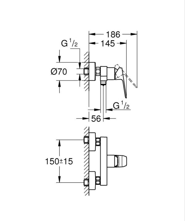 Cubeo SLM Chrome Shower Mixer - Image 2