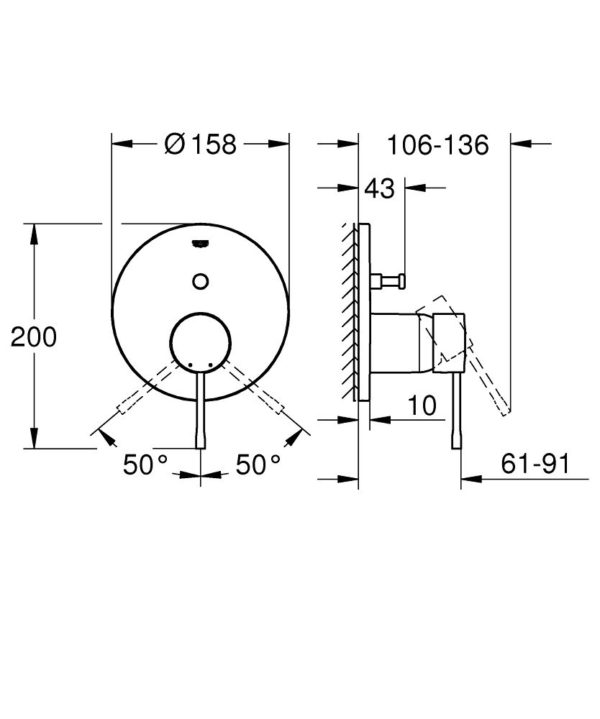 Essence Shower Trimset with Diverter Phantom Black - Image 2