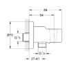 Relexa Shower outlet elbow 1/2" with hand-shower holder - Image 2