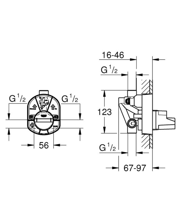 Eurocube Concealed Shower Mixer with diverter - Image 4