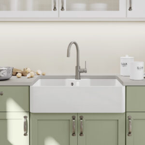 Villae Farmhouse Double Bowl Ceramic Kitchen Sink