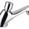 Basin mounted self closing push button tap