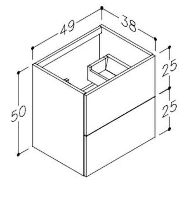 Duet Suspended Cabinet with Ceramic Basin - Image 3