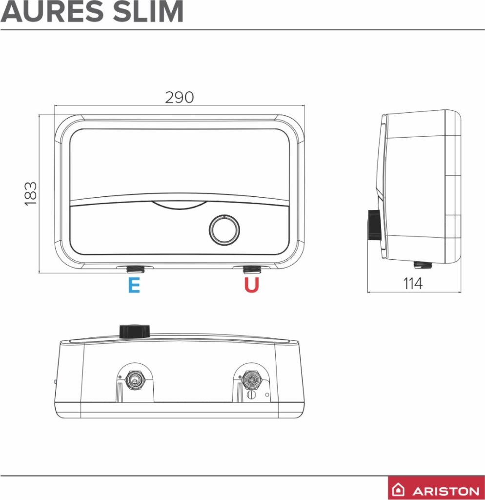Ariston/2 Aures Instant Water Heater 4KW (for Shower only) Carini