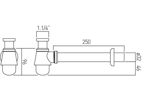 Chrome Shallow Bottle Trap 1 1/4" - Image 2