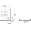 Ceramic Shower Tray 80x80x8cmH Square - Image 2